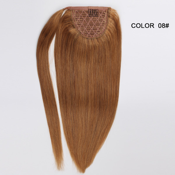 Ponytail Straight European Remy Ponytail Wrap Around Horsetail wig 100g Tails