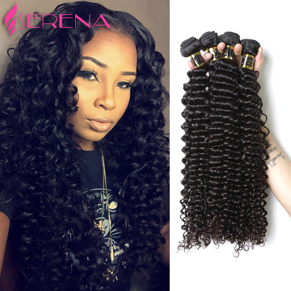 Grade 8A Malaysian Virgin Weave Human Hair Extensions Deep Wave Malaysian Curly 3 Bundles Deep Kinky Curly Remy Human Hair Weave Bundles