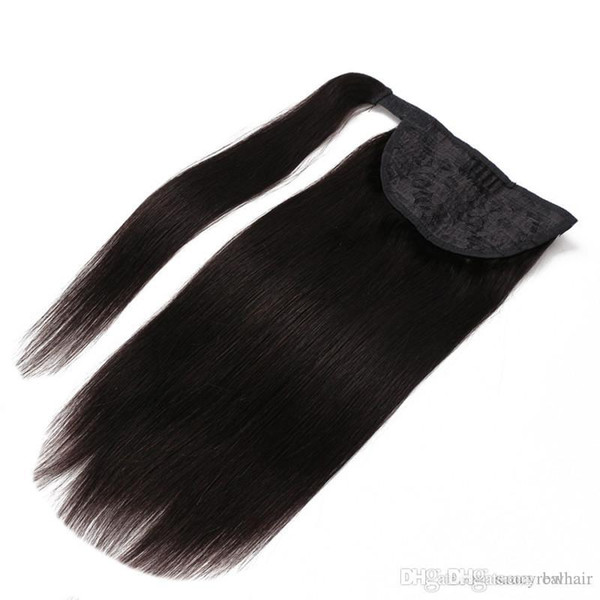 100% Natural Brazilian Remy Human hair Ponytail Horsetail Clips in on Human Hair Extension Straight Hair 100g set different color options