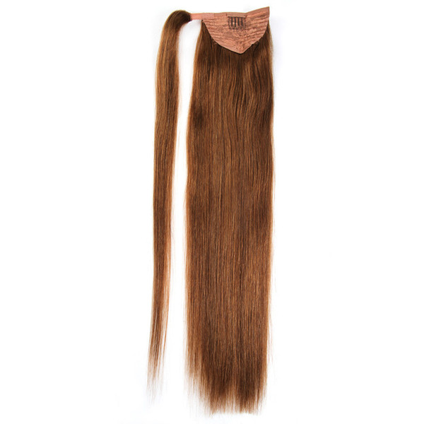 Ponytail Human Hair Remy Straight European Ponytail Hairstyles 100g 100% Natural Hair Clip in Extensions