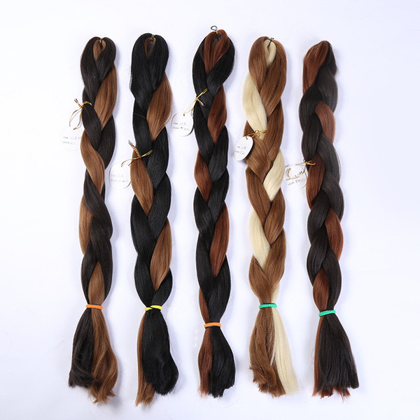 Gradient color, chemical fiber, big braids, color, big braids, wigs, hair braids, black African braids.