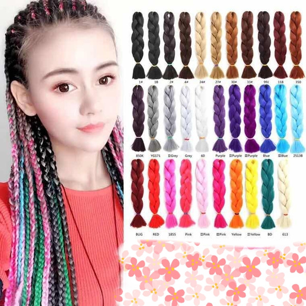 Wig braid monochromatic chemical fiber big braid jumbo braid hair Jacques high temperature silk dirty braided polyester