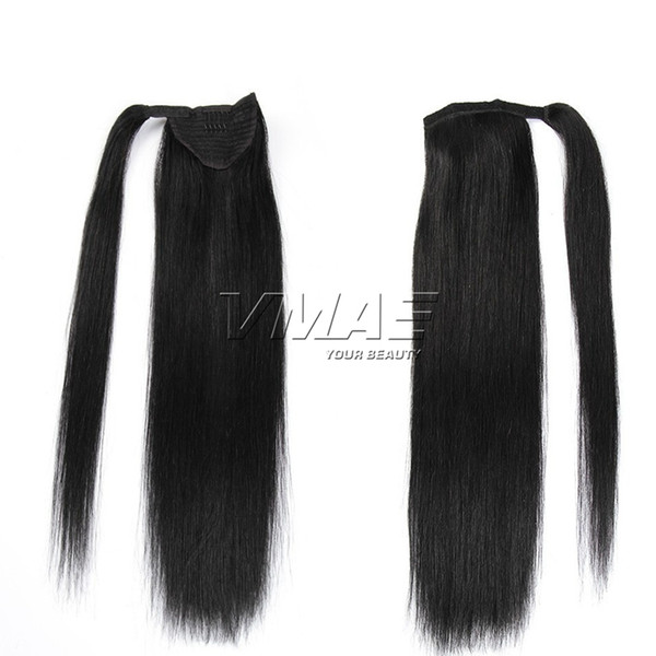 Peruvian Magic Wrap Around Ponytail 120g Clip In Stragiht Horsetail 100% Virgin Human Hair Extensions VMAE HAIR