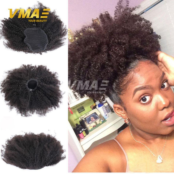 Afro Kinky Curly Brazilian human Ponytail hair Natural 4B 4C Afro Curly Non Remy Hair Clip In Drawstring Ponytails horsetail