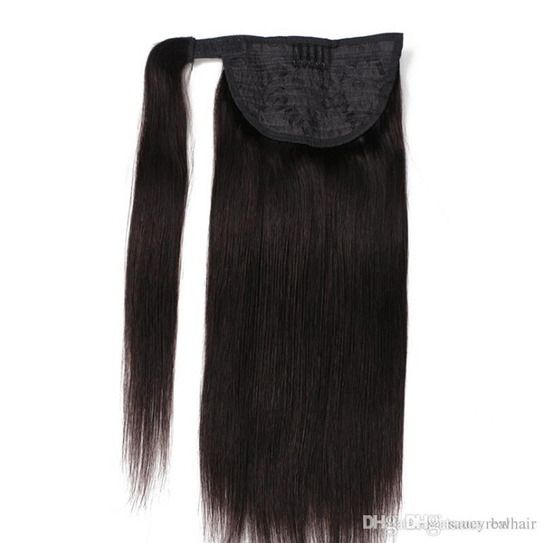 Good Price Virgin Hair Wrap Around Ponytail Raw Indian Clip In Hair Extensions 100% Human Hair Ponytail 14-24inch 150Gram set Double Drawn