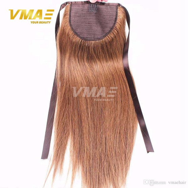 Ponytail Straight human Hair Brazilian ponytail tail claw 120g Clip In Human Hair Extensions horsetail Straight hair