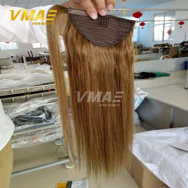 Ponytail Straight Brazilian human horsetail hair Magic ponytail 120g Tail Wrap Around Ponytails claw clip Hair Extensions