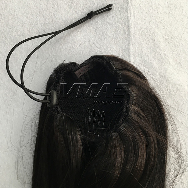 Straight Clip in Drawstring Human Ponytails 16