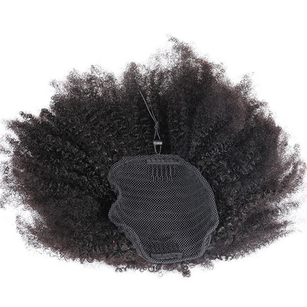 Afro Kinky Curly Brazilian human Ponytail hair Natural 4B 4C Afro Curly Non Remy Hair Clip In Drawstring Ponytails horsetail