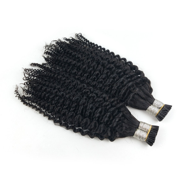 Afro Kinky Curly Hair Whole head 100G I Tip Human Hair Extensions Pre Bonded keratin stick tip hair extensions 100S