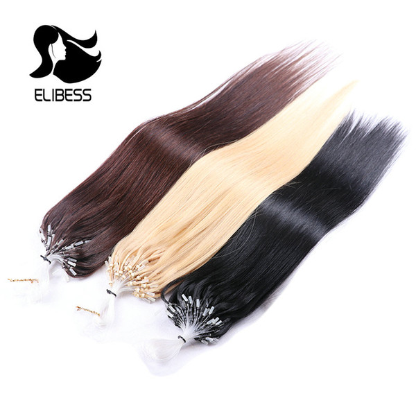 100% human Hair Straight 6A Micro Loop Hair Extensions 0.5g/s 200s/Pack 16-24 inch Hair Bundles any colors dhl 