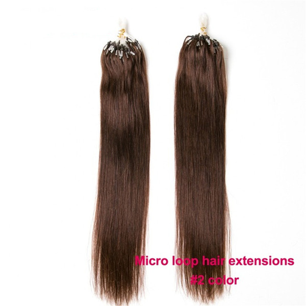 ELIBESS HAIR-Loop Micro Ring Hair Extension 0.5g/strand 200 strands/lot Straight Black Brown Colors Hairs Human Hair Extension