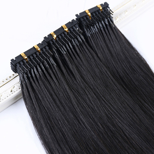 ELIBESS Hair-6D Human Hair Extension 1g/s 100strands/lot Straight Wave Human Hair 6D