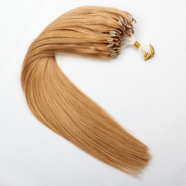 ELIBESS Hair Loop Micro Ring Hair Extension 0.8g/s 200s /lot Color 27 Double Drawn Micro Ring Human Hair Extension