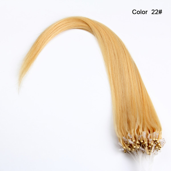 Micro Loop Ring Hair Extension Colored Hair Locks 14''-24''Micro Bead Hair Extensions 1g/strand 100g