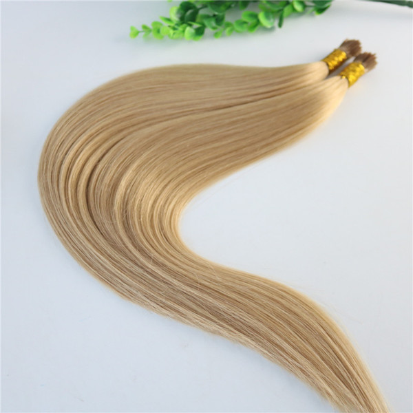 I-tip Brazilian Human Hair Extensions Light Blonde 100Strands 100gram 20# Straight Keratin Stick Human Hair Extensions