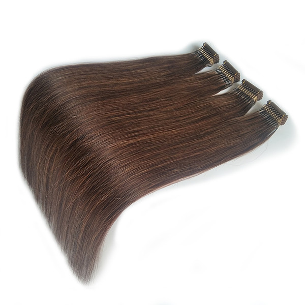 Best Selling New Hair Style 20 22Inches Double Drawn Brown European Remy Pre-Bonded 6D Human Hair Extensions Fast Wear