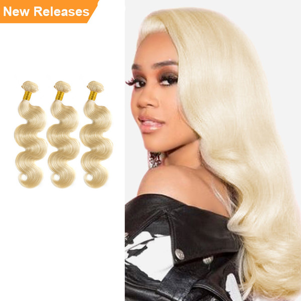 Brazilian Hair Weave Bundles 8A Virgin Hair Body Wave 613 Blonde Human Bundle 1/3PCS Human Hair Extension