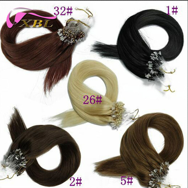 Micro Ring Hair Extensions Brazilian Human Hair Grade 8A Factory Price Within Different Hair Color Straight