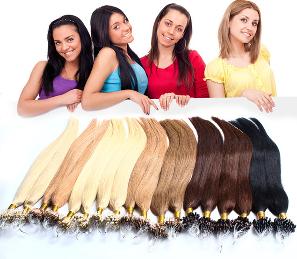 (10 Colors Available) Indian Remy Hair Straight Human Hair 20inch 24inch Micro Ring Links Hair Extensions 100g/pc greatremy