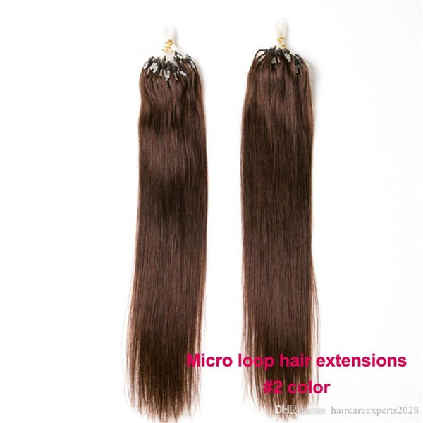 ELIBESS HAIR-Loop Micro Ring Hair Extension 0.5g/strand 200 strands/lot Straight Black Brown Colors Hairs Human Hair Extension