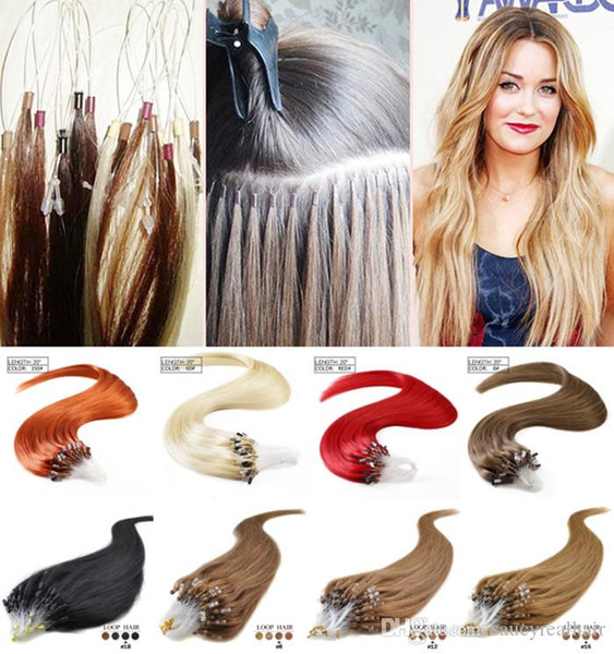 Popular Brand--Grade 7a 0.8g/strand 200s/lot Brazilian Straight Micro Ring Remy Hair 16-24 inch