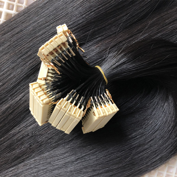 6d hair extension factory indian virgin remy hair 1B color 0.5g/strand 200strands/lot 6D hair extension system with combs