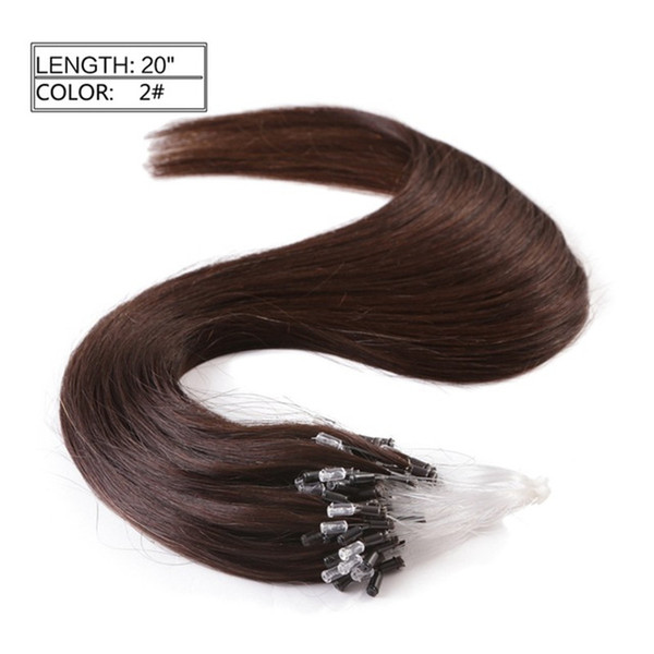 9A Quality Grade--Micro Loop ring hair extension 100% Human Peruvian hair with Brown Color, 1/Strand & 100g/Pack, Large discount, DHL free