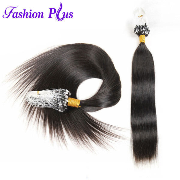 Fashion Plus Micro Loop Human Hair Extensions 1g/strand 100g Micro Bead Link Human Hair Extensions Colored Locks 18''-24''