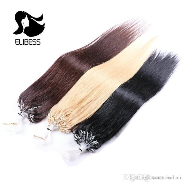 100% human Hair Straight 6A Micro Loop Hair Extensions 0.5g/s 200s/Pack 16-24 inch Hair Bundles any colors dhl 