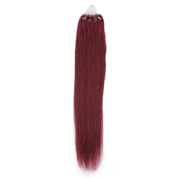 2015 Best Selling virgin Brazilian micro loop hair extensions 1.0 gram per strand 150 strands per Pack #99j burgundy dhl free shpping