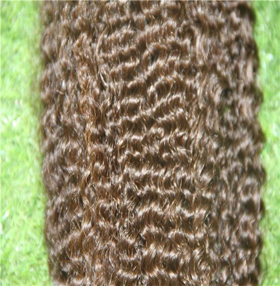 Light Brown Color Loop Ring Human Hair 1g/strand 100g 10-30 Inchs Real Remy Hair Extensions 6A Kinky Curly Hair Extensions