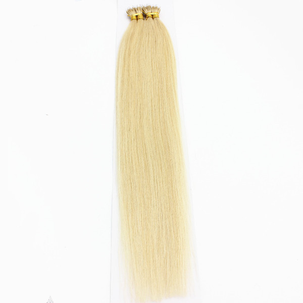 100 beads Undetectable Lightest Blonde 1g/strand #60 Brazilian Virgin Human Hair Micro Nano Ring Hair Extensions