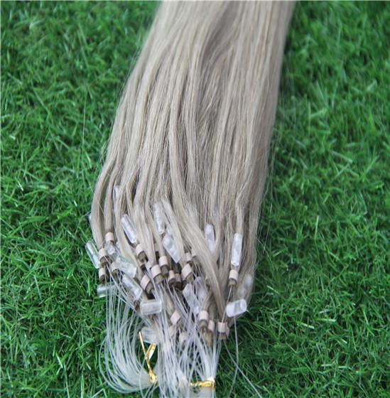 Medium Blonde Color 100g/1g Virgin Straight Hair Extensions 100% Human Hair Weave 10-30 Inchs Loop Micro Ring Hair Extensions 6a