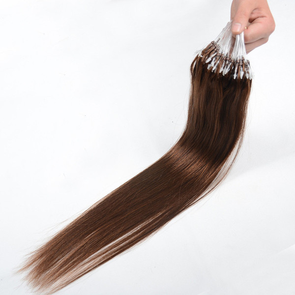 Grade 7A--100% Human Indian Hair Micro Loop Ring Hair Extension with Length 12''--26'', 1g per strand and 100g per pack, free