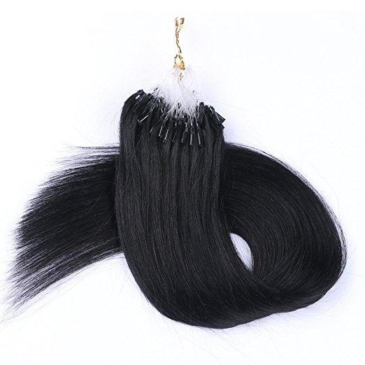 Micro Loop Ring Hair Extensions 0.8g/s 200s/lot 160g Straight Virgin Brazilian Hair Human Hair Extension