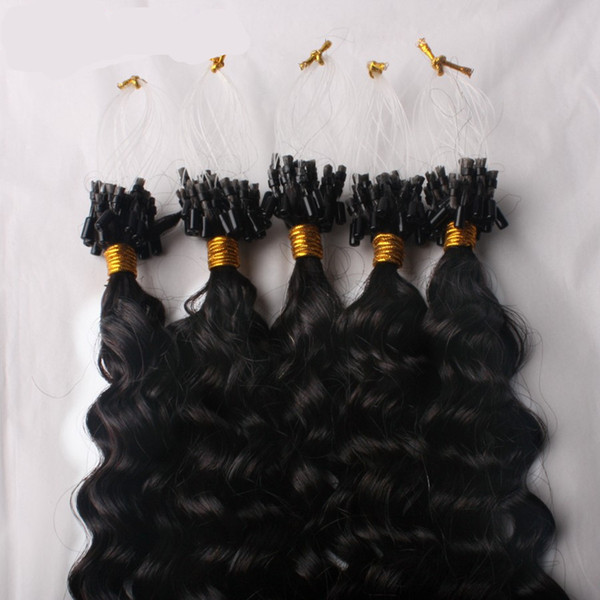 Peruvian hair Micro Loop Ring hair Extensions 1g/strand 100strands/lot peruvian deep wave Micro Loop human hair Extensions fast 