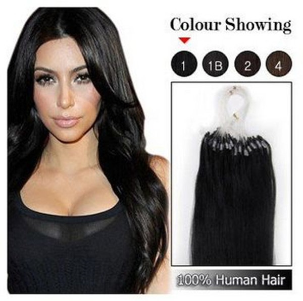 2015 Best Selling virgin Peruvian micro loop hair extensions 1.0 gram per strand 150 strands per Pack 1# jet black dhl free shpping