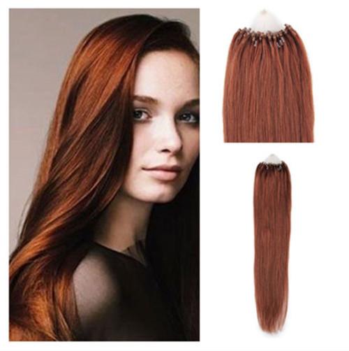 2015 Best Selling virgin Brazilian micro loop hair extensions 1.0 gram per strand 150 strands per Pack #33 dark auburn dhl free shpping