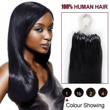 2015 Best Selling virgin Peruvian micro loop hair extensions 1.0 gram per strand 100 strands per Pack 1# jet black dhl free shpping