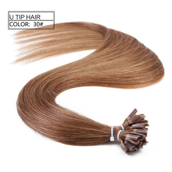 Grade 10A--100% human remy hair Double Drawn Nail/U tip in Hair extension with 12''--26'', 1g/Strand & 100g/Lot, Free DHL