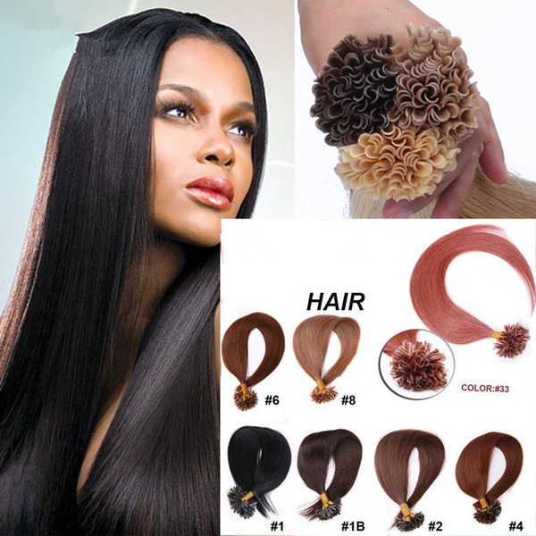 Germany Maeket Large demand Pre Bonded Hot Fusion Hair U Tip/Flat Tip/Stick Tip Hair Extension 100% Human Hair, 0.8g/s&200s/Lot, free DHL