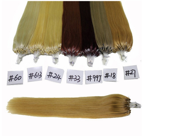 5a grade indian Human 14-26'' Micro Loop Hair Eextensions 0.8g/s 200s 160g Extensions 27# honey blonde color Loop Hair Extensions