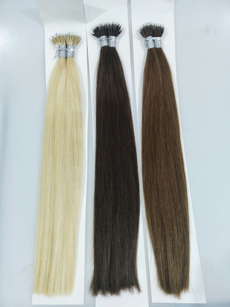 Grade 10A--Double Drown 1g/s & 70grams&100strands/Lot Color 613& Color 1B prebonded top quality nano ring remy human hair extensions