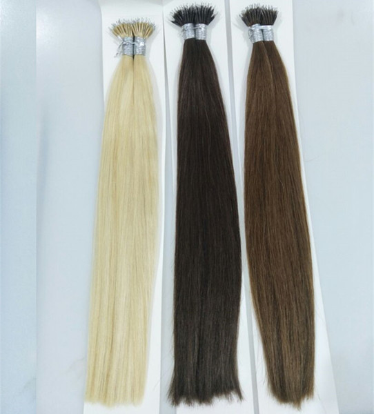 Grade 10A--Cuticles Aligned Thick Ends 12inch -26inch 0.8g Pure Remy Hair Nano Ring Hair Extensions, free dhl