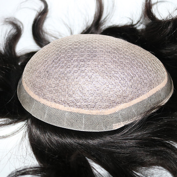 Men Hair Wig Mens Hairpieces Straight Full Silk Base Toupee Full Silk Top Toupee Indian Virgin Human Hair Replacement Wig for Men