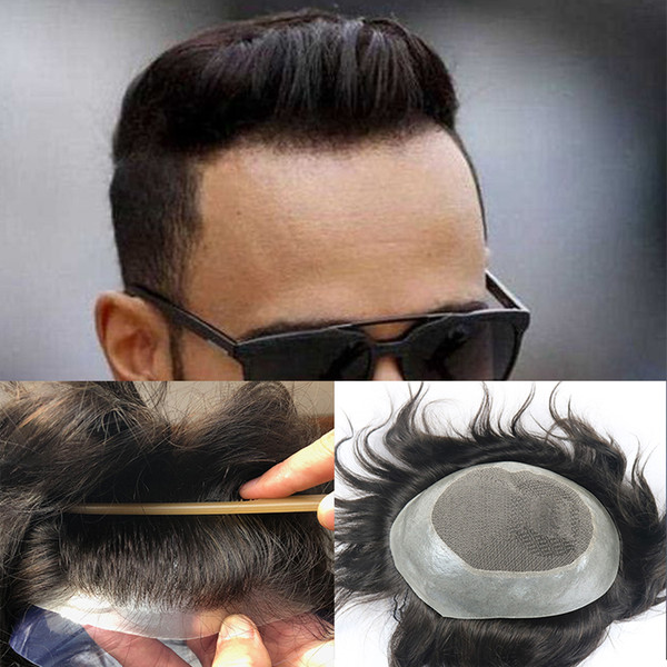 Austrilian Base 100% Human Hair Toupee for Men 8