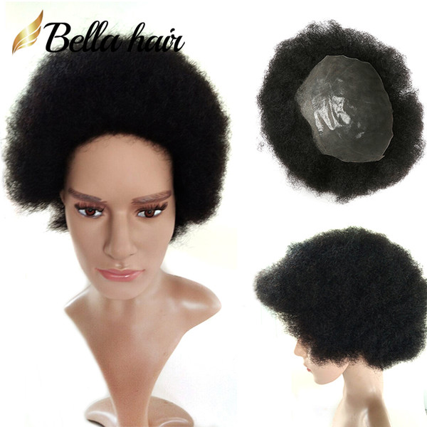 Super Thin Based Hairpiece NewFashion Afro American Mens Hairstyle 100% Human Hair Handsome Attractive Short Curly Top Quality Full Hand Wig