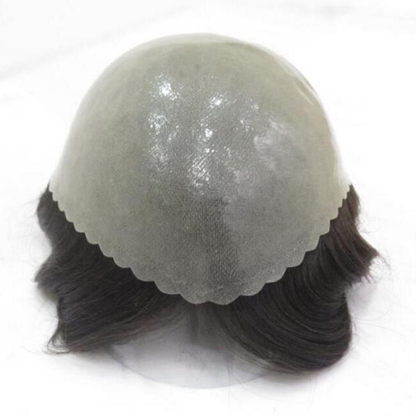 Super Durable Thin Skin Men toupee, Human hair system Silicone Base Men hair Wig, Hair Prosthesis