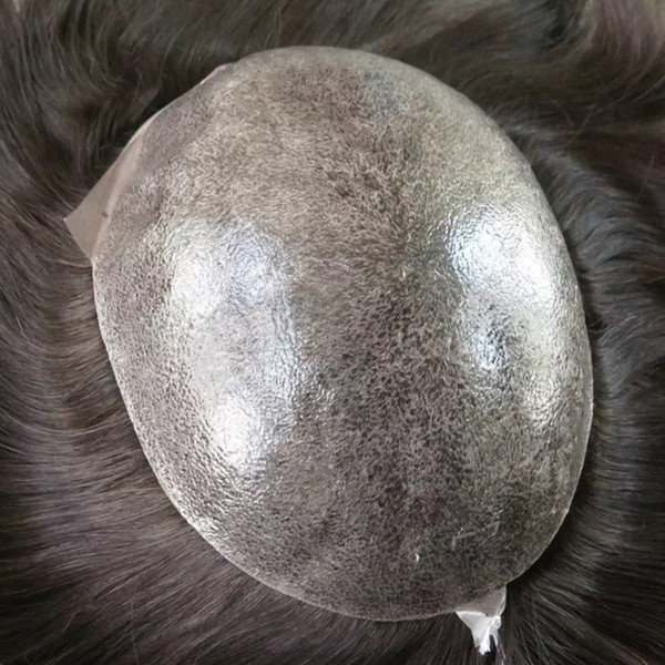 Mens Toupee Wig 8x10 Inch Thin Skin Injection European Hair Men Piece Hair Replacement System 6 Inch Real Human Hair